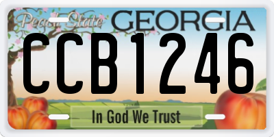 GA license plate CCB1246