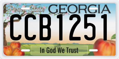 GA license plate CCB1251