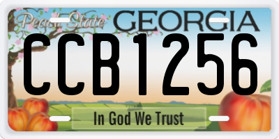GA license plate CCB1256