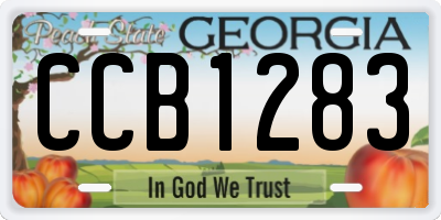 GA license plate CCB1283