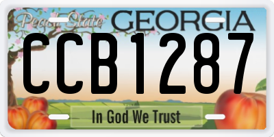 GA license plate CCB1287