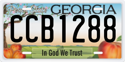 GA license plate CCB1288