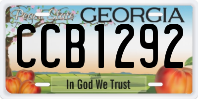 GA license plate CCB1292