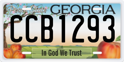 GA license plate CCB1293