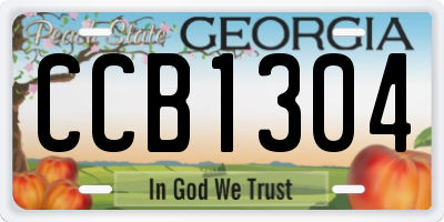 GA license plate CCB1304