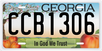 GA license plate CCB1306