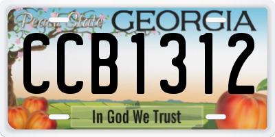 GA license plate CCB1312