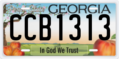 GA license plate CCB1313