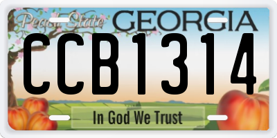 GA license plate CCB1314