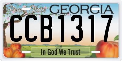 GA license plate CCB1317