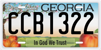 GA license plate CCB1322