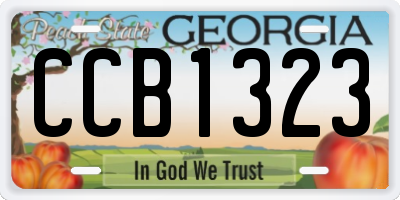 GA license plate CCB1323