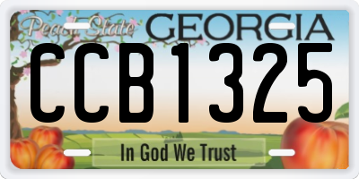 GA license plate CCB1325