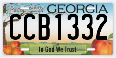 GA license plate CCB1332