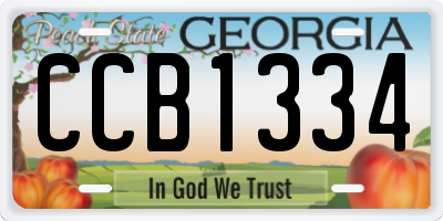 GA license plate CCB1334