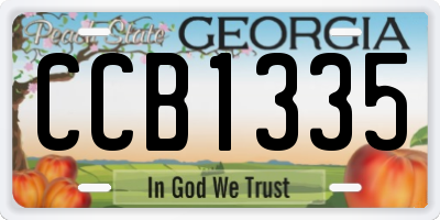 GA license plate CCB1335