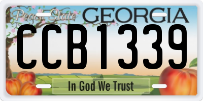 GA license plate CCB1339