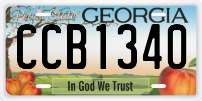 GA license plate CCB1340