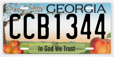 GA license plate CCB1344