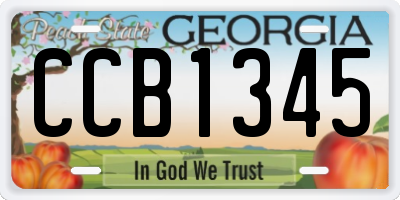 GA license plate CCB1345