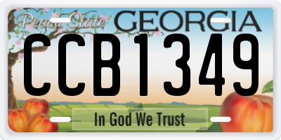GA license plate CCB1349