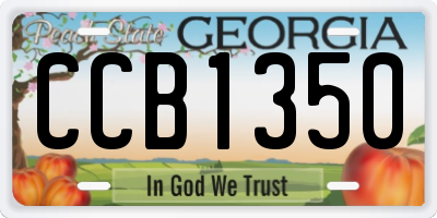 GA license plate CCB1350