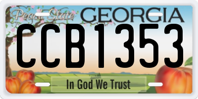 GA license plate CCB1353