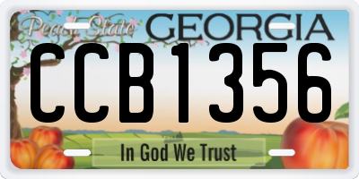 GA license plate CCB1356