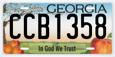 GA license plate CCB1358