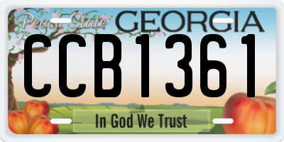 GA license plate CCB1361