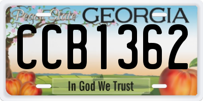 GA license plate CCB1362
