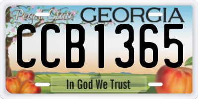 GA license plate CCB1365