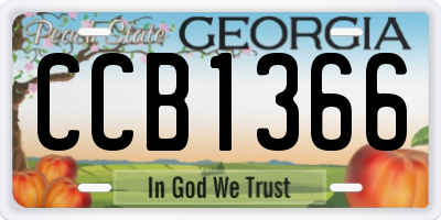 GA license plate CCB1366