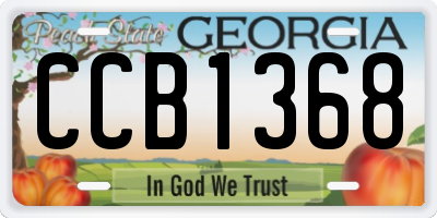 GA license plate CCB1368