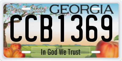 GA license plate CCB1369