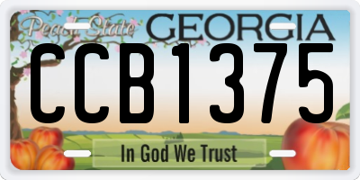 GA license plate CCB1375