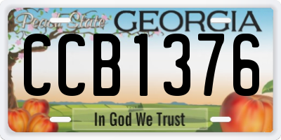 GA license plate CCB1376