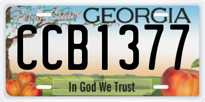 GA license plate CCB1377