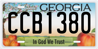 GA license plate CCB1380