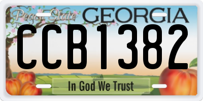 GA license plate CCB1382