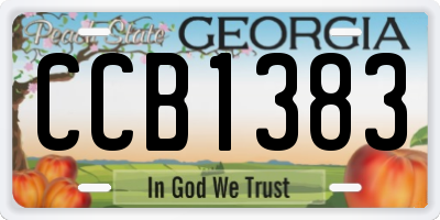 GA license plate CCB1383