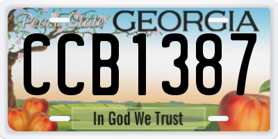 GA license plate CCB1387