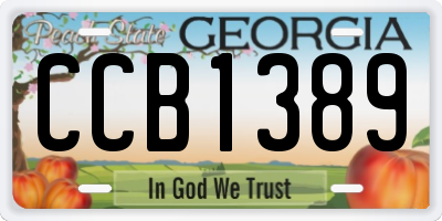 GA license plate CCB1389