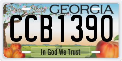 GA license plate CCB1390