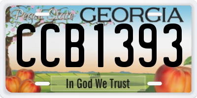 GA license plate CCB1393