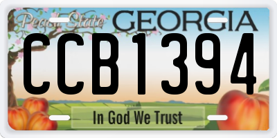 GA license plate CCB1394
