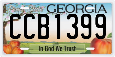 GA license plate CCB1399