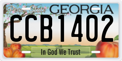 GA license plate CCB1402
