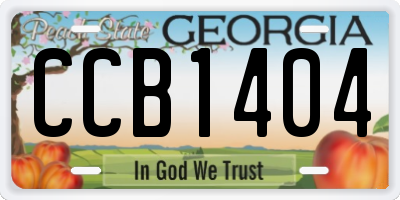 GA license plate CCB1404