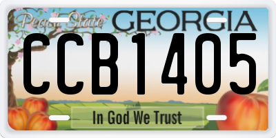 GA license plate CCB1405